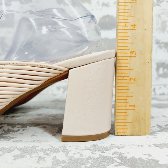 NEW Adrienne Vittadini Annalee Cream Summer Slip On Block Heel Sandals A647 - Picture 2 of 12